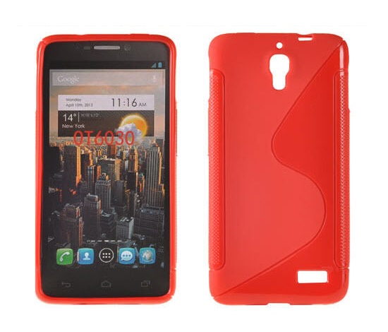 Silicone Case S-Line for Alcatel One Touch Idol OT6030 - red