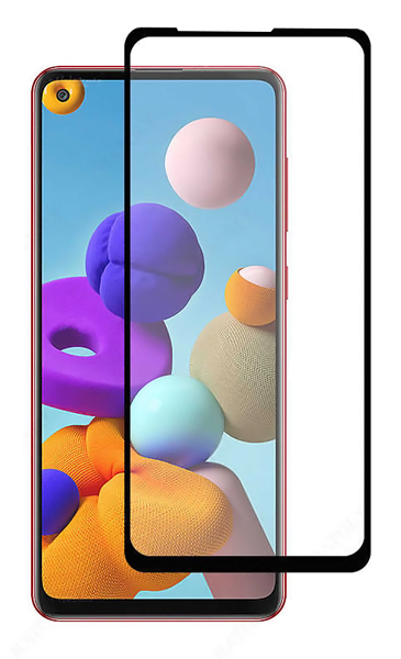 Tempered Glass 5D, full glue, για Samsung A21s & A21, μαύρο