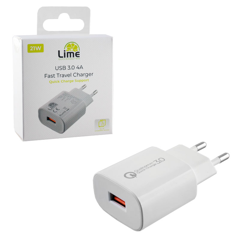 Lime USB Wall Adapter Λευκό - LTU24