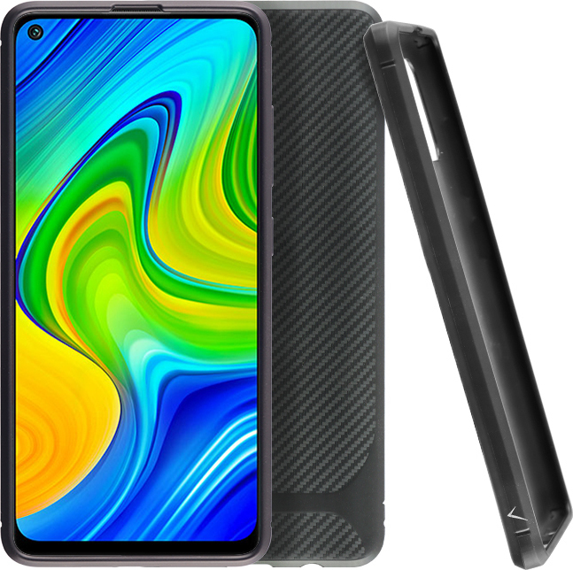 VOLTE-TEL CASE XIAOMI Redmi Note 9 Carbon Rugged Camera Protective Black