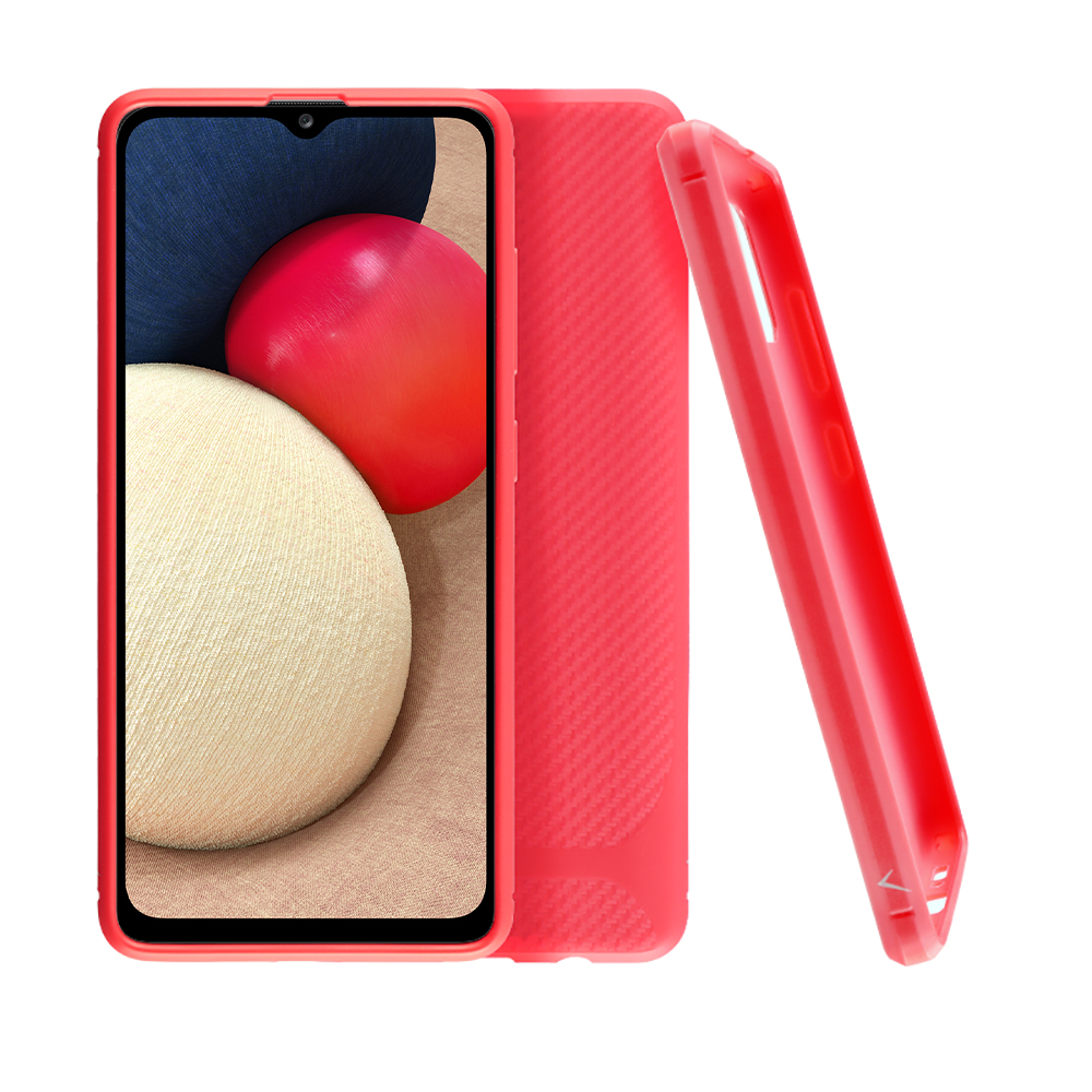 VOLTE-TEL ΘΗΚΗ SAMSUNG A02s A025 6.5" CARBON RUGGED CAMERA PROTECTIVE RED
