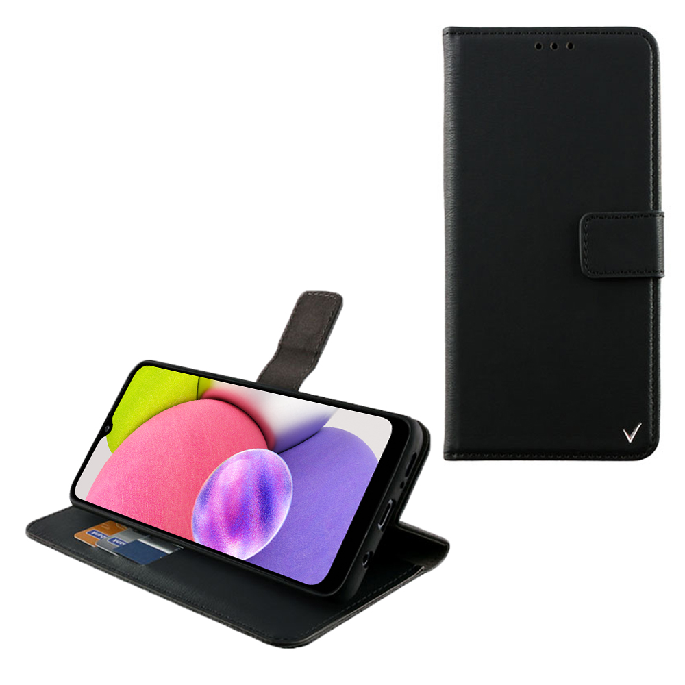 VOLTE-TEL CASE SAMSUNG A03s A037 ALLURE MAGNET BOOK STAND CLIP BLACK